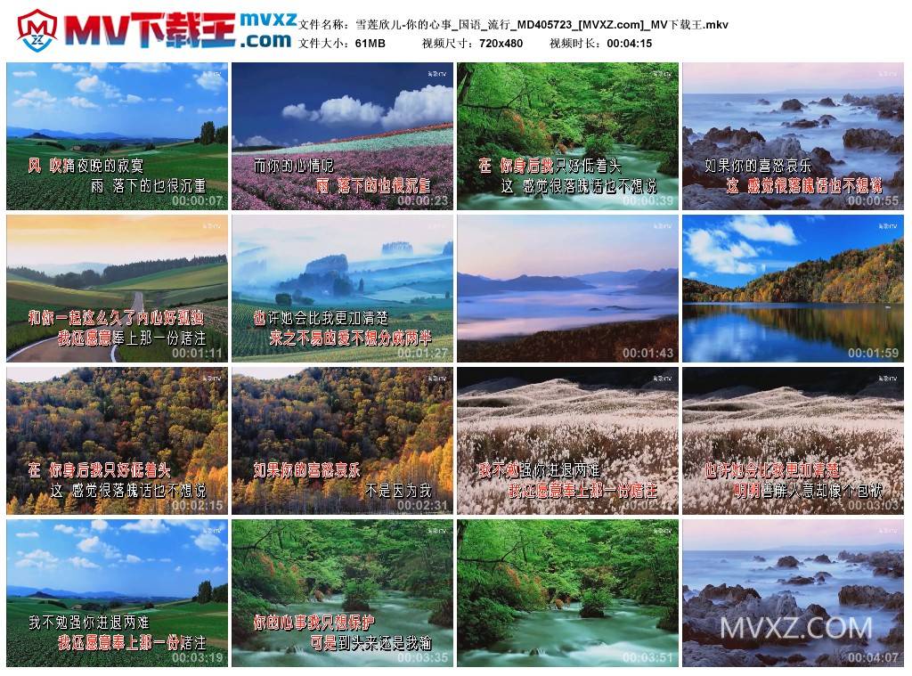 雪莲欣儿-你的心事_国语_流行_MD405723